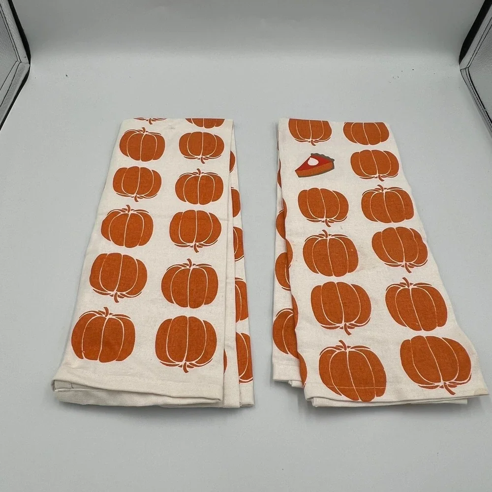 Room Essentials Dish Towels Unisex OS Orange NWOT Pumpkin Pie Set of 2